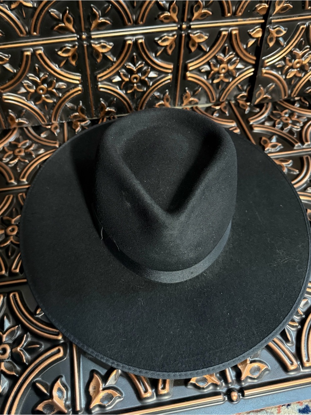 Lack of Color Wide Brim Black Felt Fedora Hat